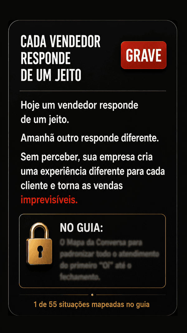 Cada vendedor responde de um jeito